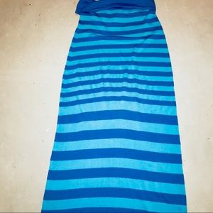 Trina Turk knit maxi skirt blue stripes size m